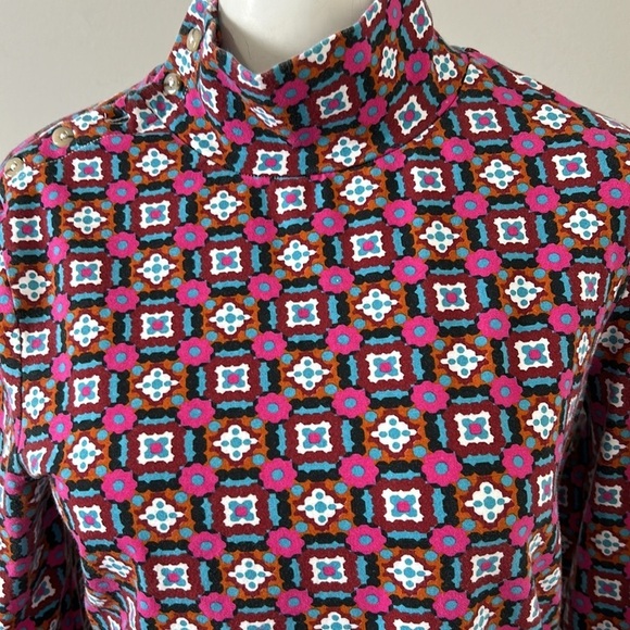 Maeve Anthropologie Button Shoulder Turtleneck Long Sleeves Blouse Top Sz M - Picture 5 of 14